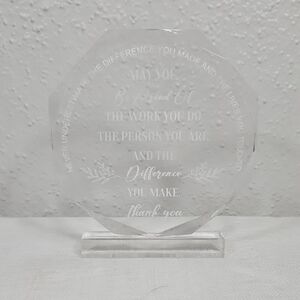 Clear Plastic Appreciation Plaque